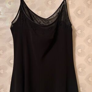 Jones New York Black Dress with Sheer Embellished Overlay